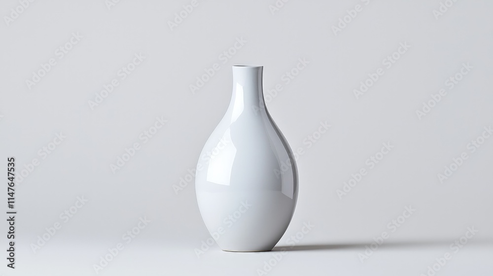 Elegant white ceramic vase on white background. Elegant white ceramic vase on white background.