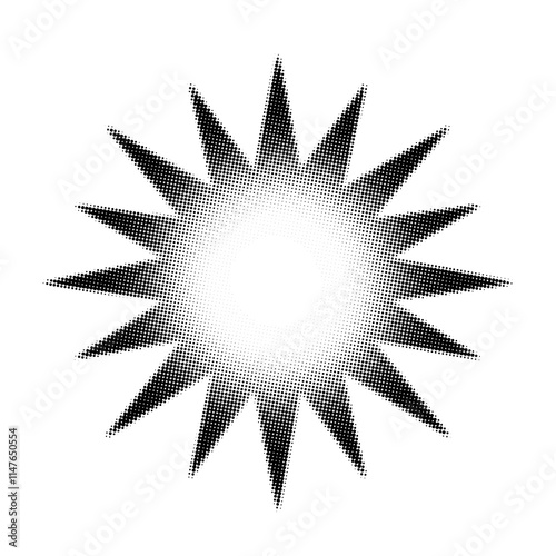PNG Sun halftone design, transparent background