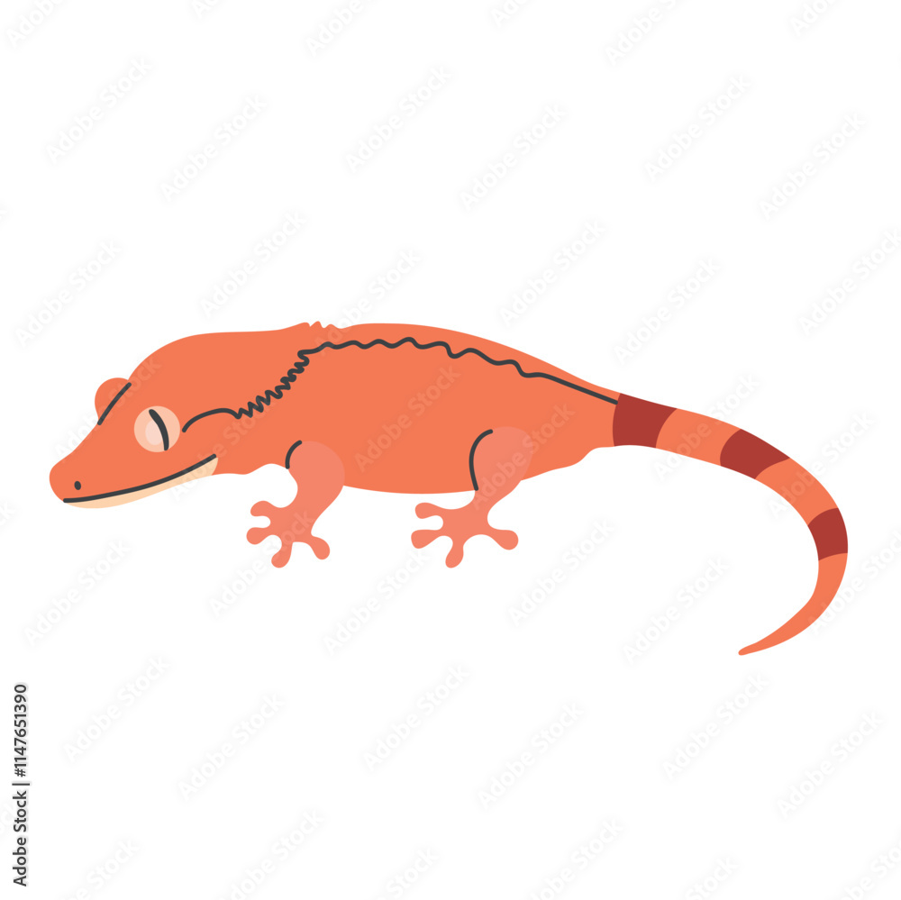 Fototapeta premium Сrested gecko icon clipart avatar logotype concepte isolated illustration