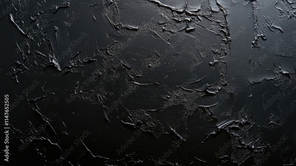 Fototapeta premium Plain black background with a subtle texture, ideal for highlighting elements. The plain black background offers versatility for creative projects. Ample copy space available.