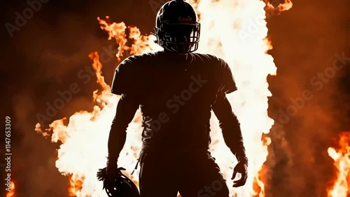 Super bowl, American football player, athlete wearing uniform and safety helmet