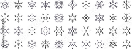 Wallpaper Mural Snowflakes Collection of Thin Icons. Editable Stroke. Perfect for Web Sites, Books, Cards, Apps Torontodigital.ca