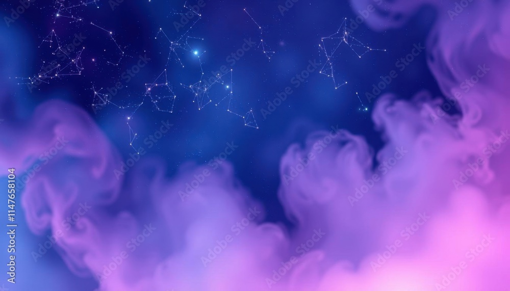 Fototapeta premium a close up of a sky with clouds and stars
