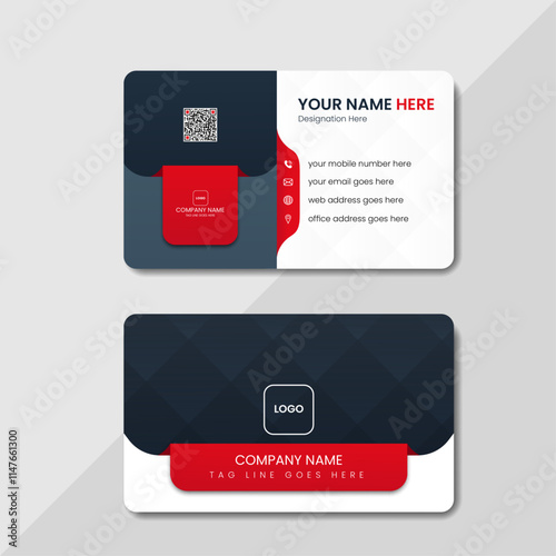 Business card design, modern minimalist business card design template