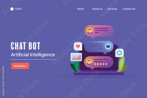 AI chatbot customer support service business solution, virtual assistant answers user query instantly, automation concept.