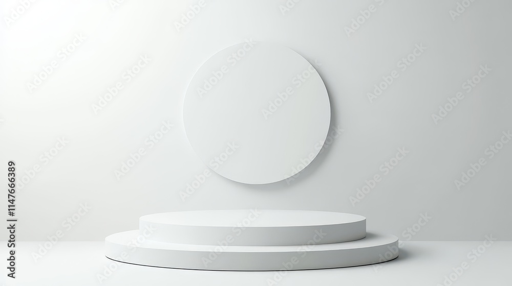 White Oval Shape and Two Tiered Circular Platform White Oval Shape and Two Tiered Circular Platform