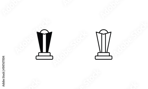 Trophy icons set line and glyph vector icon