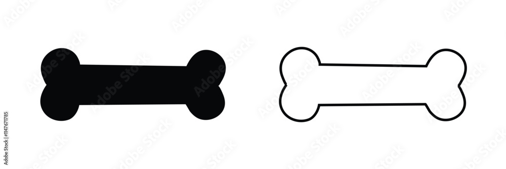 Set of bone vector icons. Dog bone. Puppy nutrition. Vector 10 Eps. Set of bone vector icons. Dog bone. Puppy nutrition. Vector 10 Eps.
