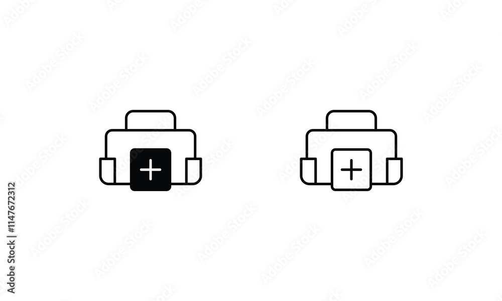 First Aid Kit icons set line and glyph vector icon First Aid Kit icons set line and glyph vector icon