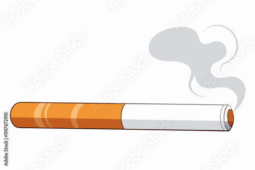 Burning smoke cigarette icon