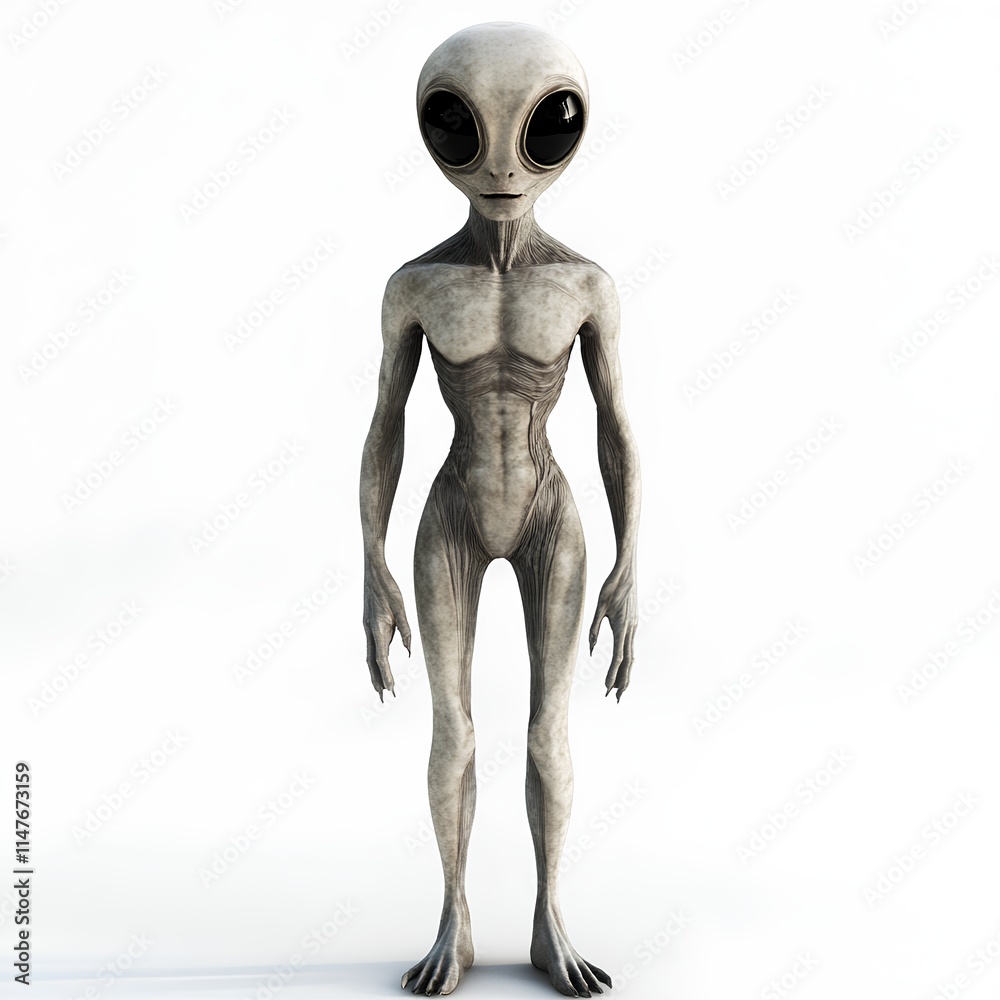 Realistic Alien Figure: Extraterrestrial Design Realistic Alien Figure: Extraterrestrial Design