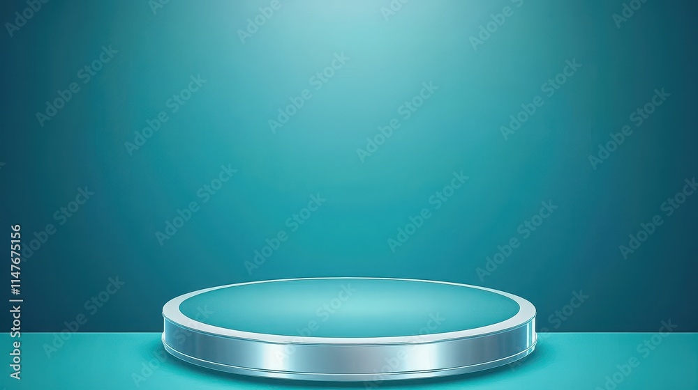 Circular Platform Against Teal Background Circular Platform Against Teal Background