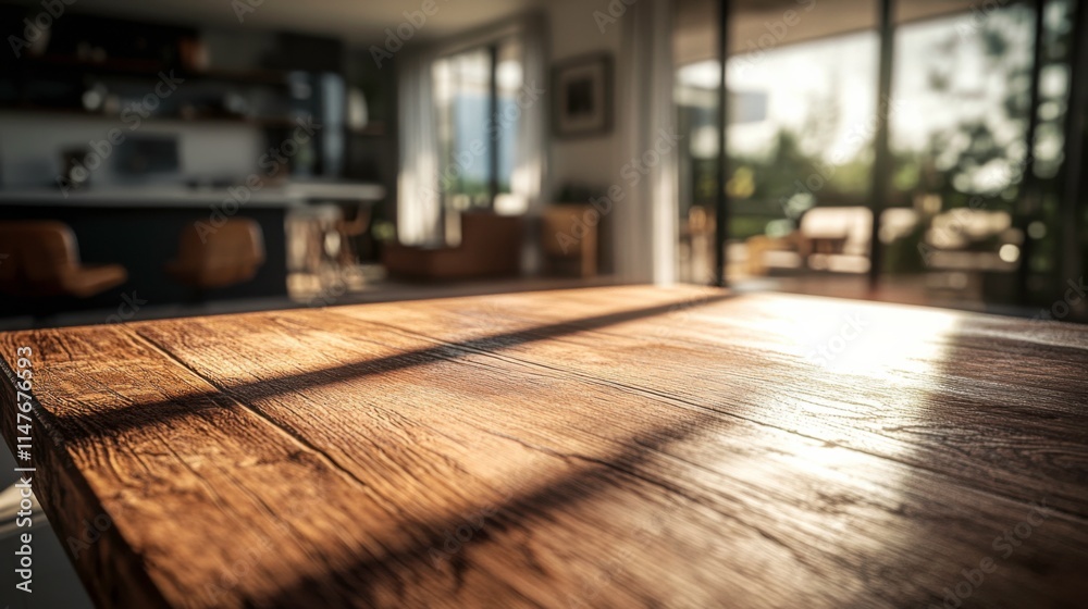 Rustic Wooden Kitchen Table in Modern Stylish Home Rustic Wooden Kitchen Table in Modern Stylish Home