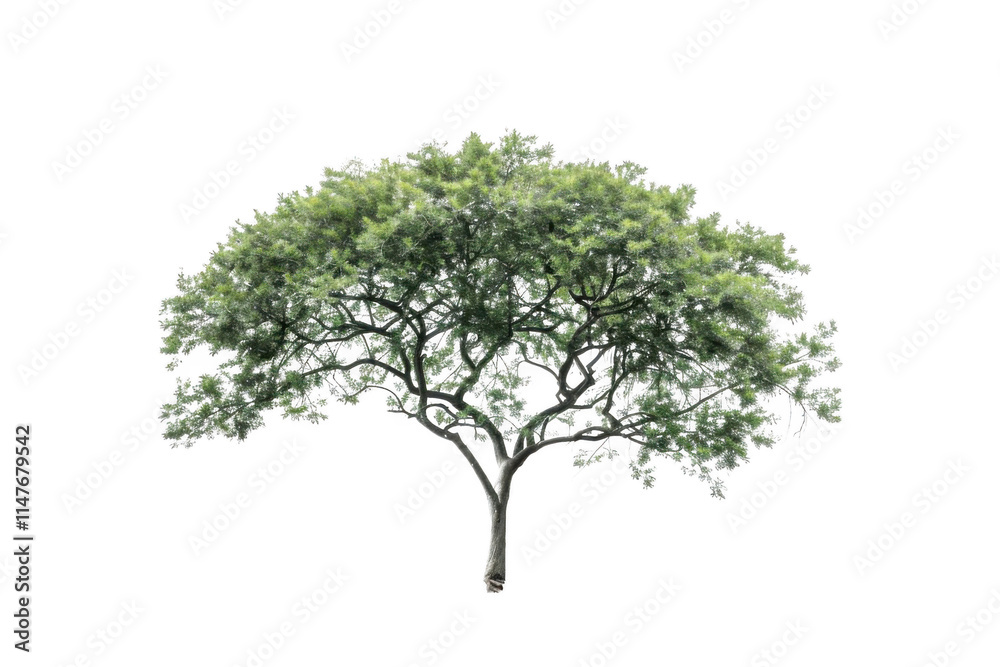 Obraz premium Green Tree Stands Tall Against Black Backdrop, Showcasing Nature's Beauty and Resilience.