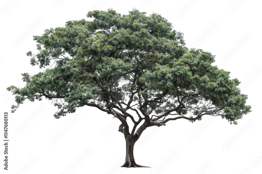 Obraz premium Lush Green Tree Stands Tall Against Black Backdrop, Serenity in Nature.