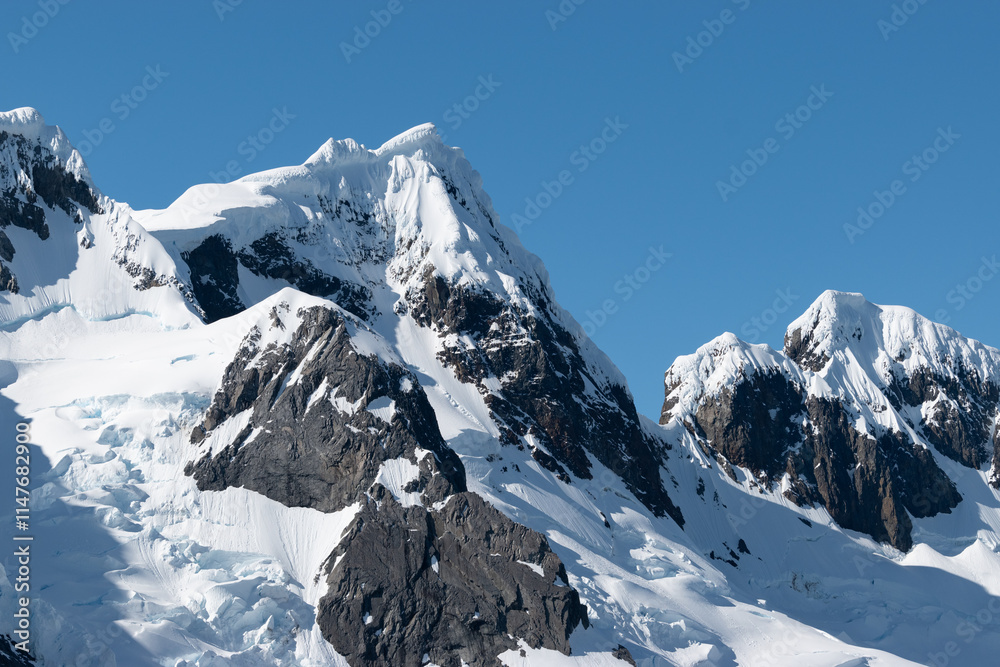 Snow Covered Mountains in Antarctica