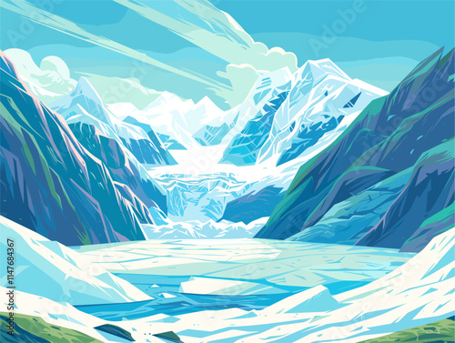 Arctic Mountains: Majestic Peaks Amidst Glacial Valleys and Knife-Edge Ridges