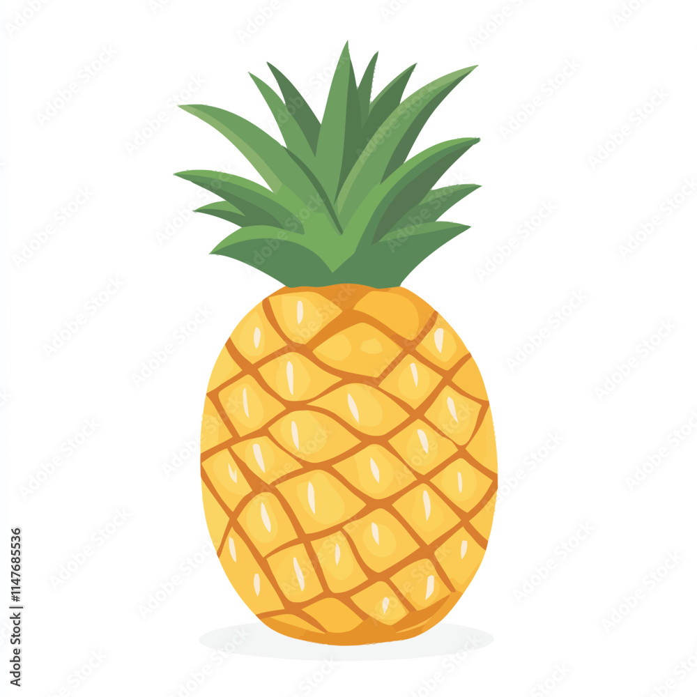 A tropical pineapple vector illustration isolated on a white background. A tropical pineapple vector illustration isolated on a white background.