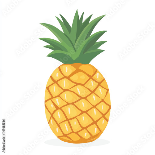  A tropical pineapple vector illustration isolated on a white background.