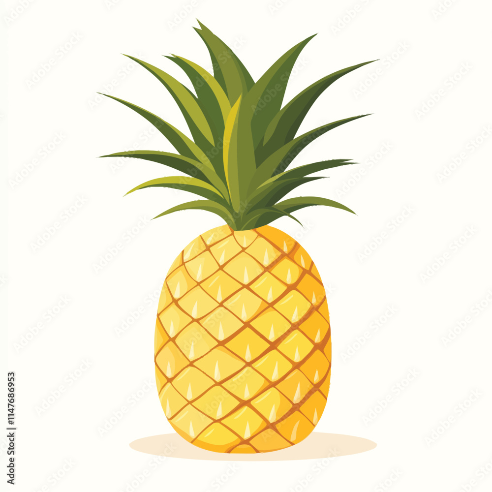 A tropical pineapple vector illustration isolated on a white background. A tropical pineapple vector illustration isolated on a white background.