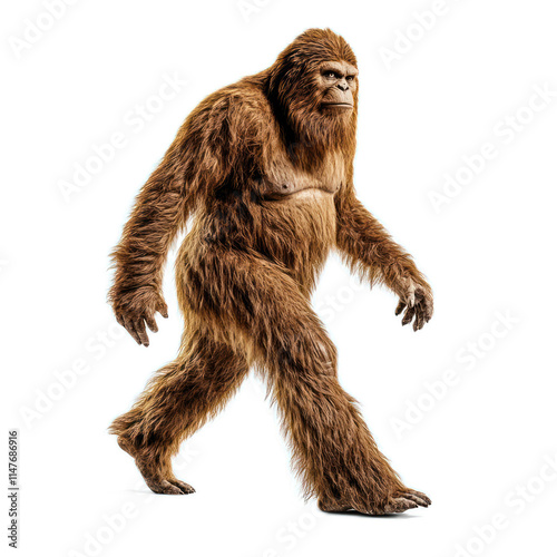Mysterious Creature Walking in a Forest, Capturing the Essence of Folklore and Myths Associated with Bigfoot and Sasquatch Legends