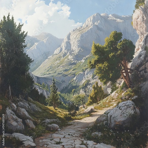 Greek mountain scenery: Epirus, Tzoumerka, Karpenisi, Zagorihori photo