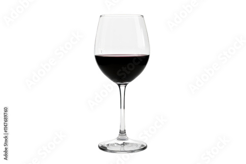 Red Wine Glass Stands Elegantly on Black Background with Celebration and Luxury Theme.