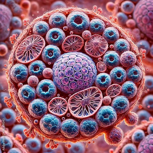 Placenta cell Show the syncytiotrophoblast and cytotrophoblast photo