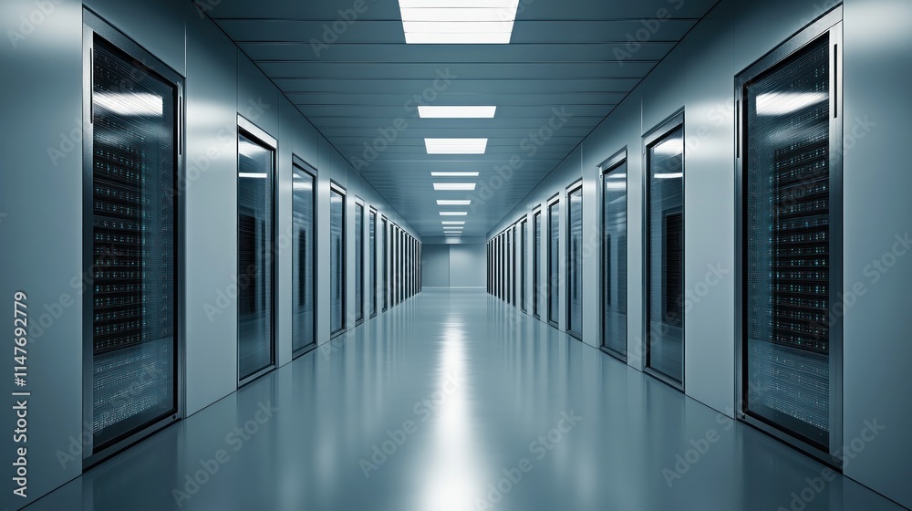 Server Room Corridor Modern Data Center Technology Server Room Corridor Modern Data Center Technology