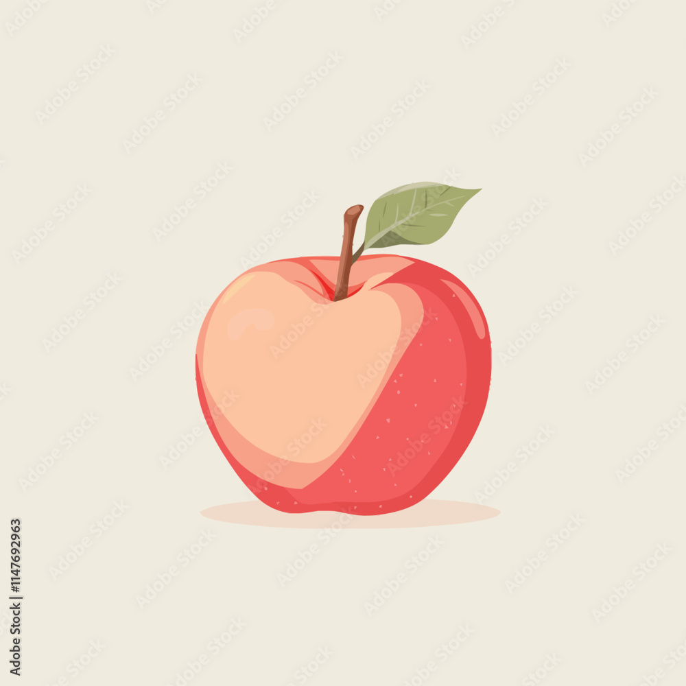 Fototapeta premium Fresh Red Apple on White Background