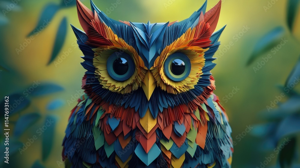 Obraz premium Owl perched on tree branch