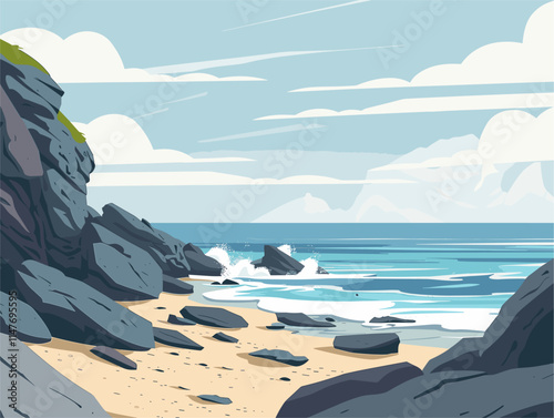 Wave-Sculpted Shoreline: Discover the Animated Charm of Nature's Coastal Canvas