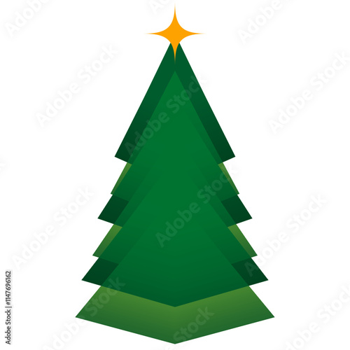 Abstract Christmas tree with sparkle star