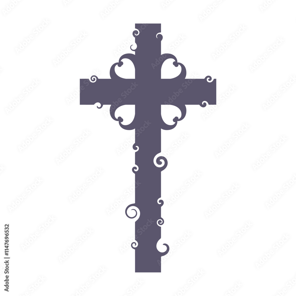 Decorated Christian cross for web banner or social graphic. Religion concept illustration. Decorated Christian cross for web banner or social graphic. Religion concept illustration.