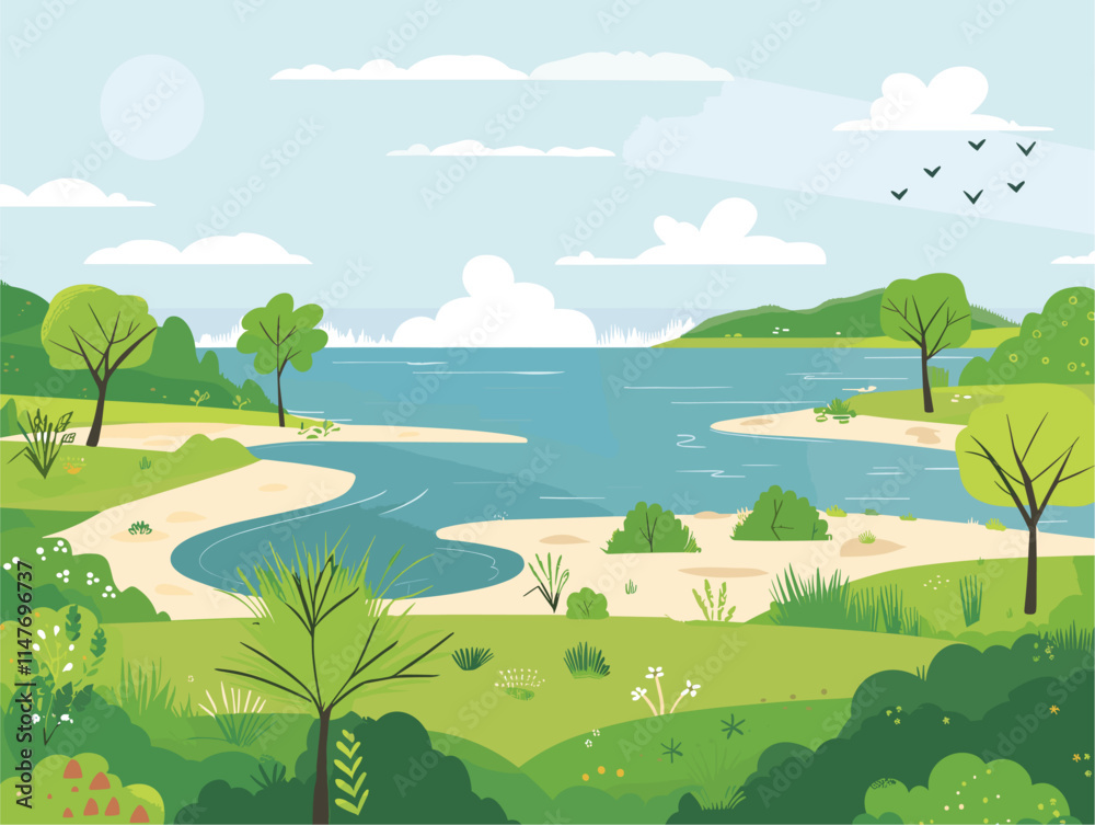 Fototapeta premium Estuaries: Diverse Waters at the Edge of Land and Sea