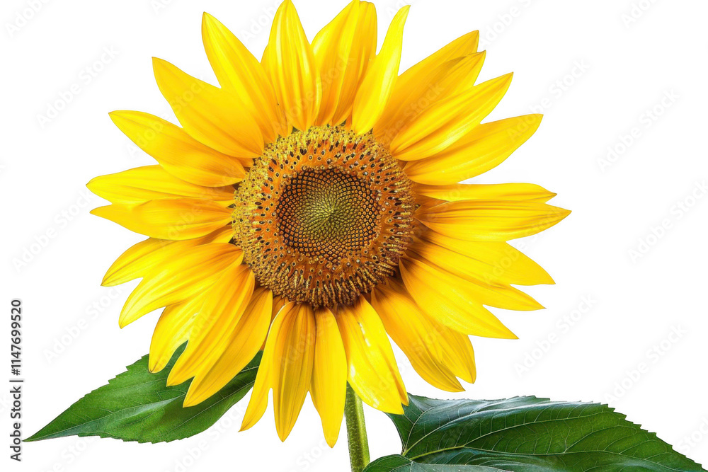 Fototapeta premium Sunflower Blooms Brightly Against Black Background, Nature's Golden Beauty