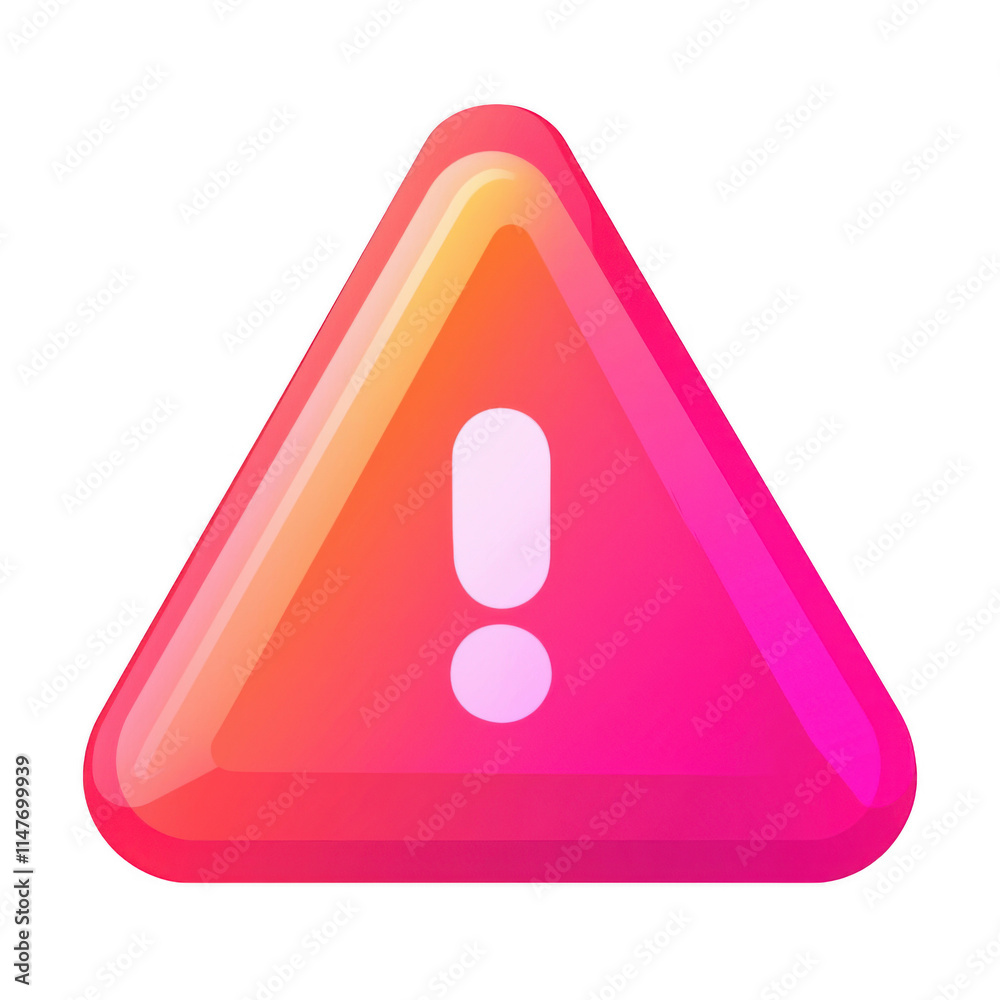 pink icon of Alert isolated on a transparent background Minimalist flat icon, vector logo style sign clipart on a no background png