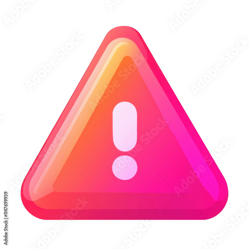 Obraz na płótnie pink icon of Alert isolated on a transparent background Minimalist flat icon, vector logo style sign clipart on a no background png w salonie