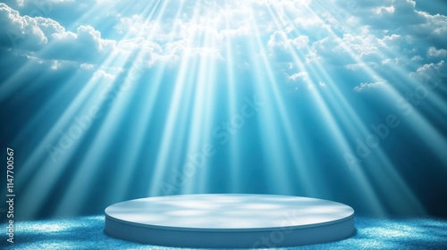 Heavenly Light Illuminates Empty Circular Platform