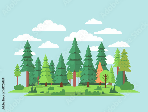 Temperate Forest: Verdant Landscapes in Animated Harmony