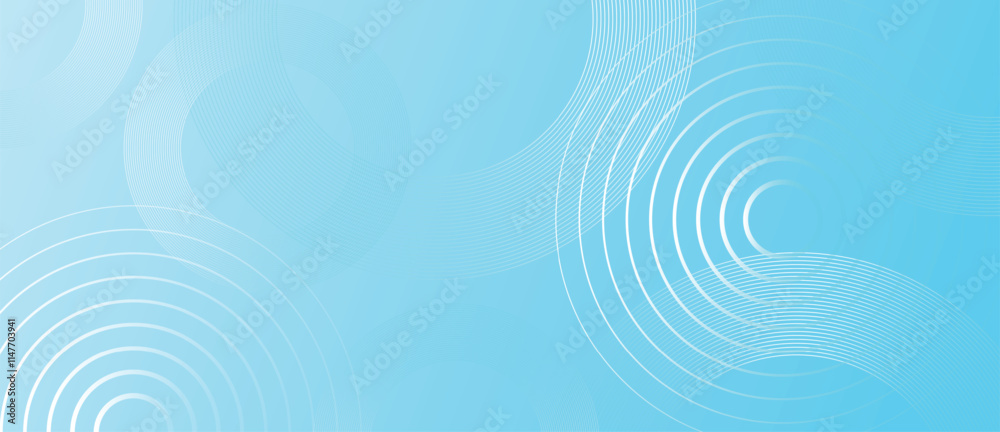 Blue abstract background with geometric shape circle. Modern futuristic light blue background. Can be use for landing page, book covers, brochures, flyers, magazines, and any brandings. 