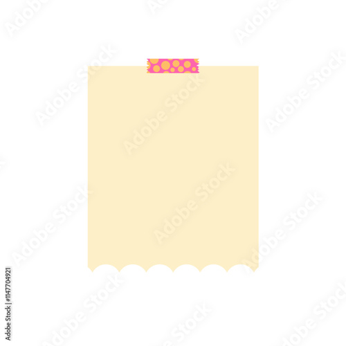 Cute paper note. Vector pages with copy space for messages and notes, office and school stationery, memo stickers