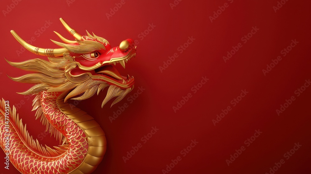 Fototapeta premium Lunar new year festival celebrations in vibrant red environments with blessings and cultural significance