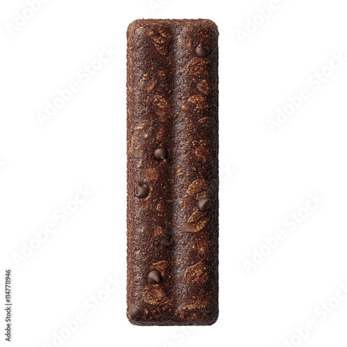 Chocolate protein bar transparent background healthy snack isolated product nutritional environment top view fitness concept