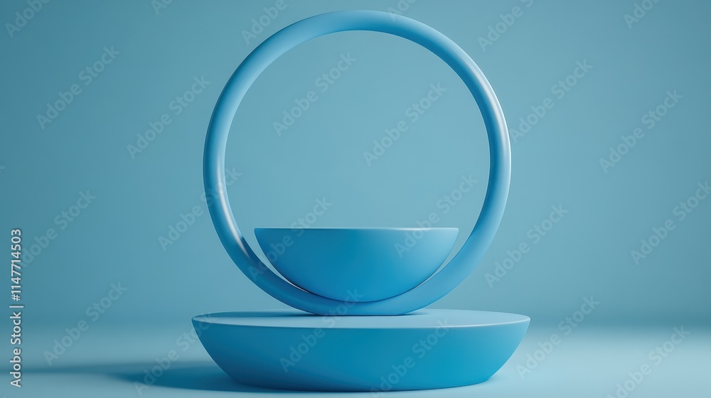 Abstract Blue Geometric Display Stand Design Abstract Blue Geometric Display Stand Design