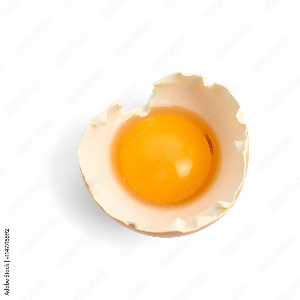 A cracked egg with a yellow yolk A cracked egg with a yellow yolk