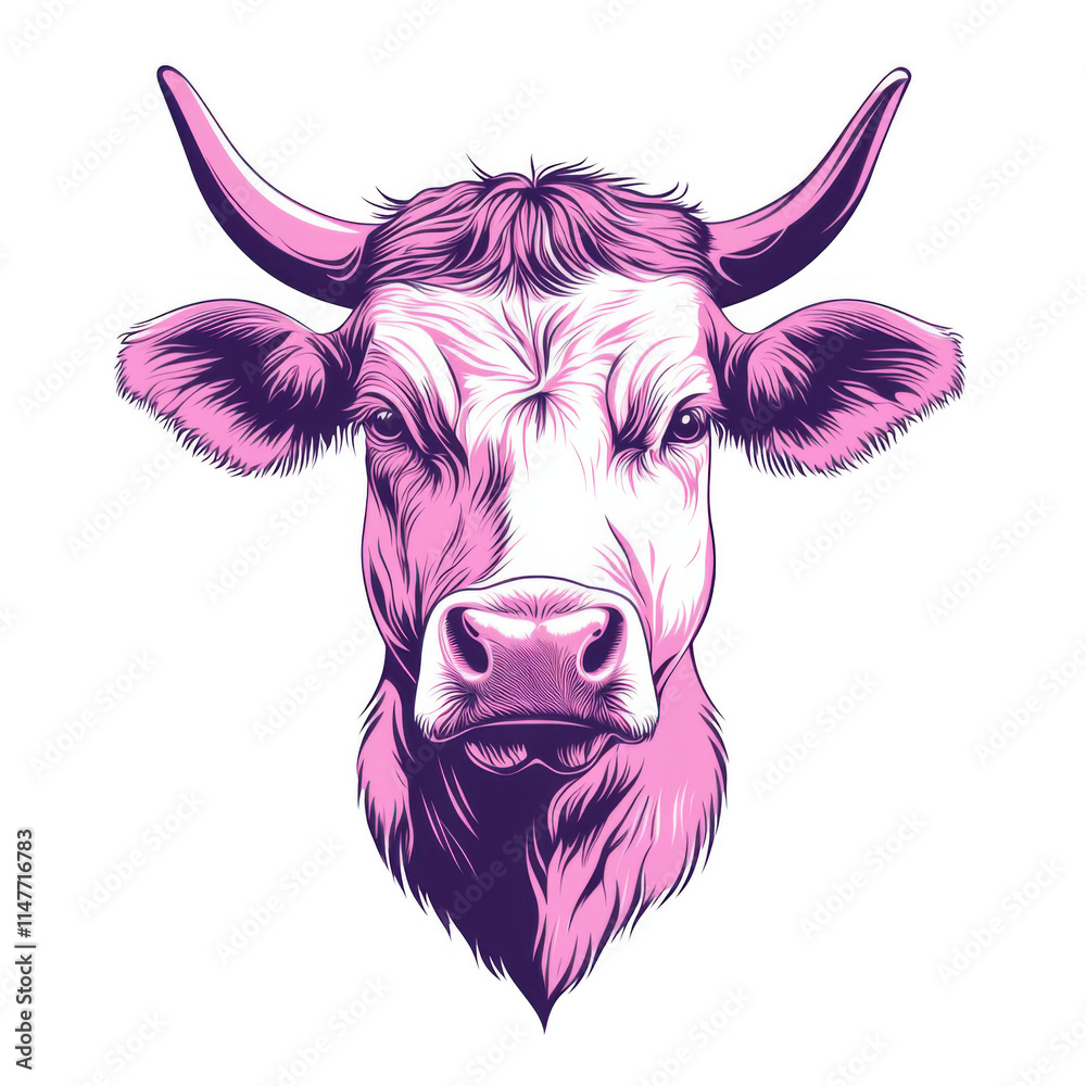 pink icon of Cow isolated on a transparent background Minimalist flat icon, vector logo style sign clipart on a no background png pink icon of Cow isolated on a transparent background Minimalist flat icon, vector logo style sign clipart on a no background png