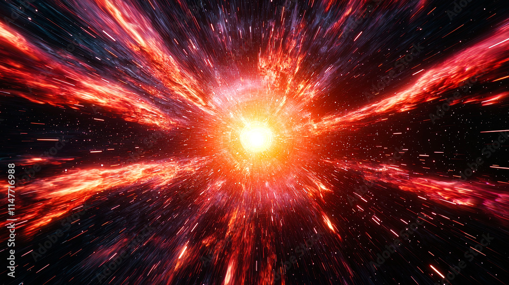Fiery cosmic explosion, nebula, stars. Fiery cosmic explosion, nebula, stars.