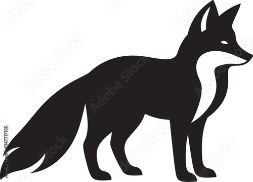 Standing Fox Silhouette Vector Art for Creative Projects