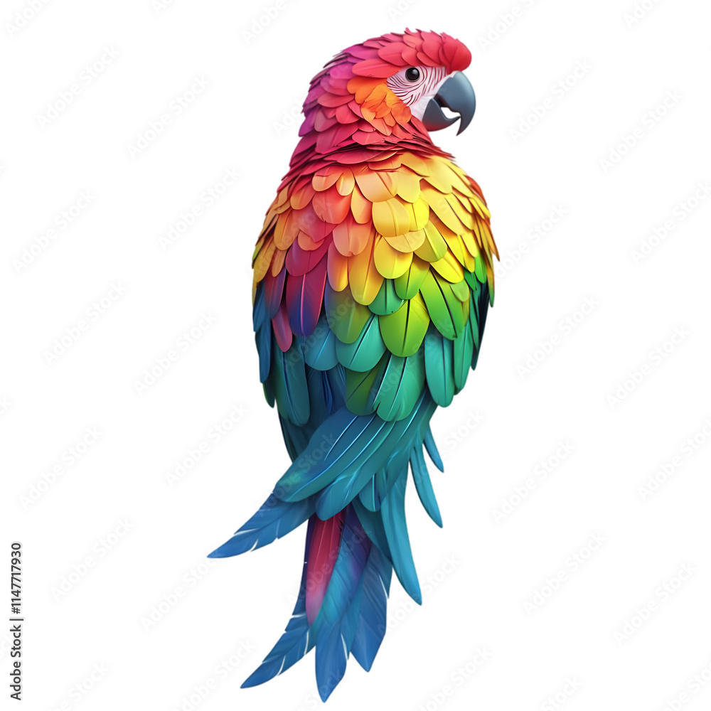 Fototapeta premium red and yellow macaw in transparent background 